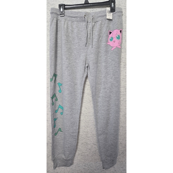 NWT Gray Womens Joggers with Drawstring - Pokemon Jigglypuff - Picture 1 of 6